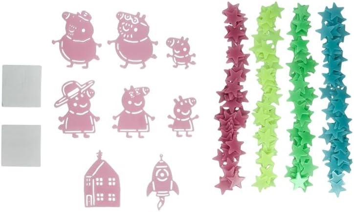 Peppa Pig Glow in the Dark Wall Decal Stars / Świnka Peppa naklejki dekoracyjne (ścienne) świecące w ciemności