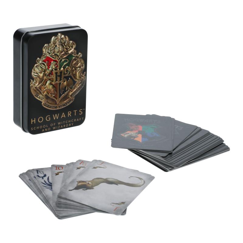 Harry Potter Hogwarts Playing Cards in a Tin Black / Karty do gry Harry Potter w metalowej puszce z logo Hogwartu
