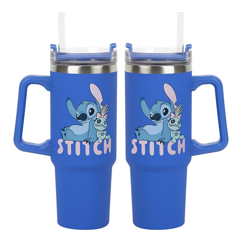 Disney Blue Insulated Cup and Straw (900 ml) Stitch / Disney kubek podróżny ze słomką (900 ml) - Stitch
