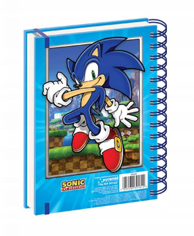 SONIC THE HEDGEHOG (GREEN HILL ZONE GANG) A5 WIRO NOTEBOOK / Sonic the Hedgehog kołonotatnik A5 (z gumką) - Zielone wzgórze