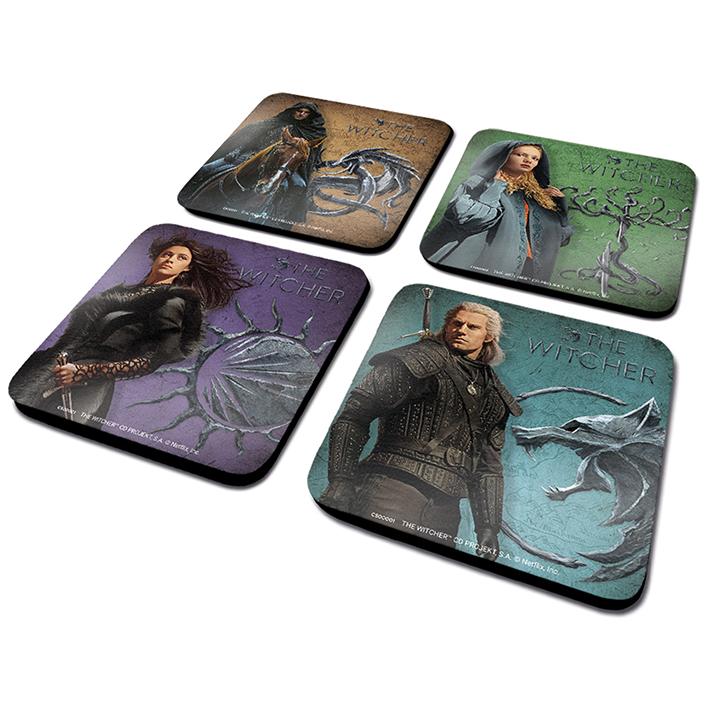 THE WITCHER (LEGENDARY) COASTER SETS (4 pcs) / podkładki Wiedźmin (Legendary - zestaw 4 szt)