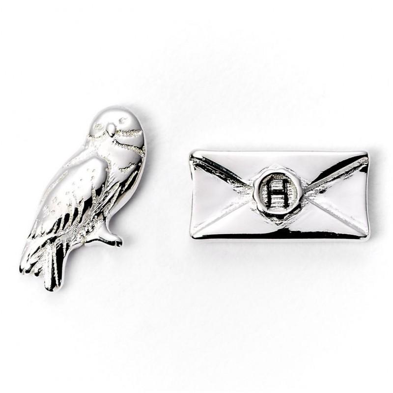 Harry Potter Hedwig & Letter Stud Earrings / Kolczyki Harry Potter - Hedwiga i list (posrebrzane)