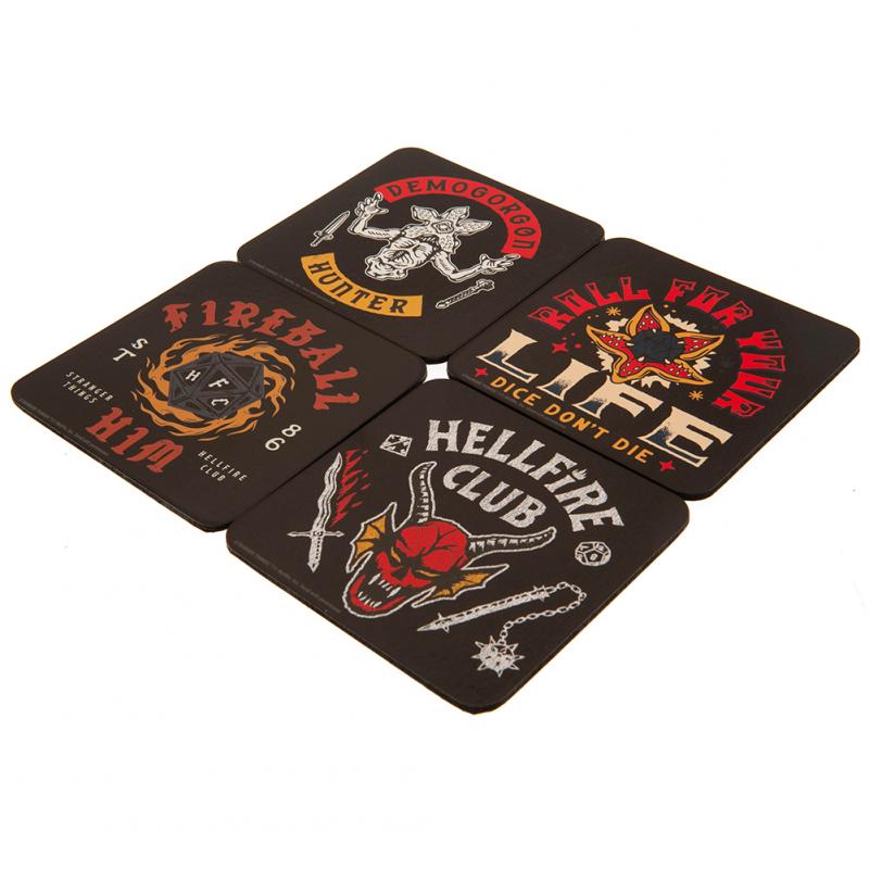 STRANGER THINGS 4 (HELLFIRE CLUB) COASTER SET / Zestaw podkładek (4 szt) Stranger Things - Hellfire Club