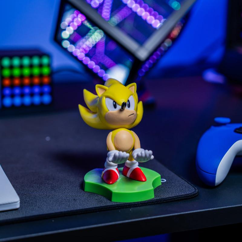 Sonic the hedgehog Super Sonic Cable Guys Holdem - Earbud Holder (11 cm) / stojak na słuchawki Sonic the hedgehog - Super Sonic (11 cm)