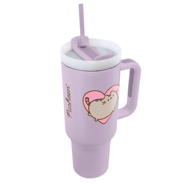 Pusheen (Heart) travel cup with straw (1180 ml) / Pusheen (serce) kubek podróżny ze słomką (1180 ml)