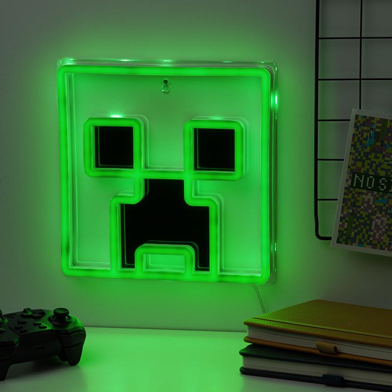 Minecraft Creeper Wall Mountable LED Neon Light (high: 25 cm) / Minecraft Creeper neonowa lampka ścienna (wysokość: 25 cm)