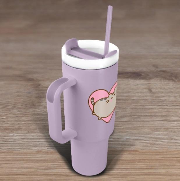 Pusheen (Heart) travel cup with straw (1180 ml) / Pusheen (serce) kubek podróżny ze słomką (1180 ml)