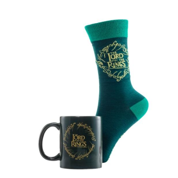 LORD OF THE RINGS (LOGO) MUG & SOCK GIFT SET / Władca Pierścieni zestaw prezentowy (LOGO): kubek plus skarpetki