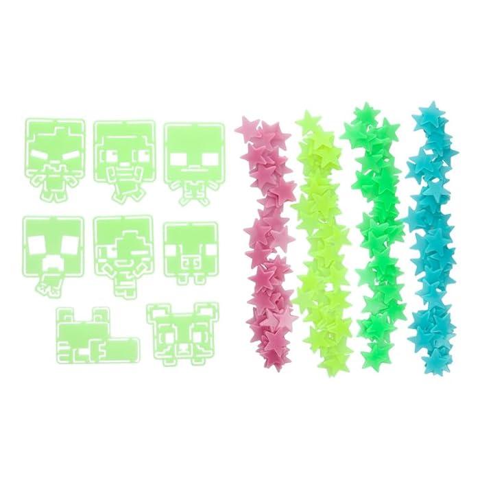 Minecraft Glow in the Dark Wall Decal Stars (208 pcs) / Minecraft zestaw świecących w nocy naklejek dekoracyjnych (208 szt)