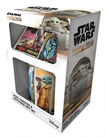 STAR WARS THE MANDALORIAN GIFT SET: MUG COASTER, KEYCHAIN / Zestaw prezentowy Gwiezdne Wojny - Mandalorian: kubek, podkładka, brelok