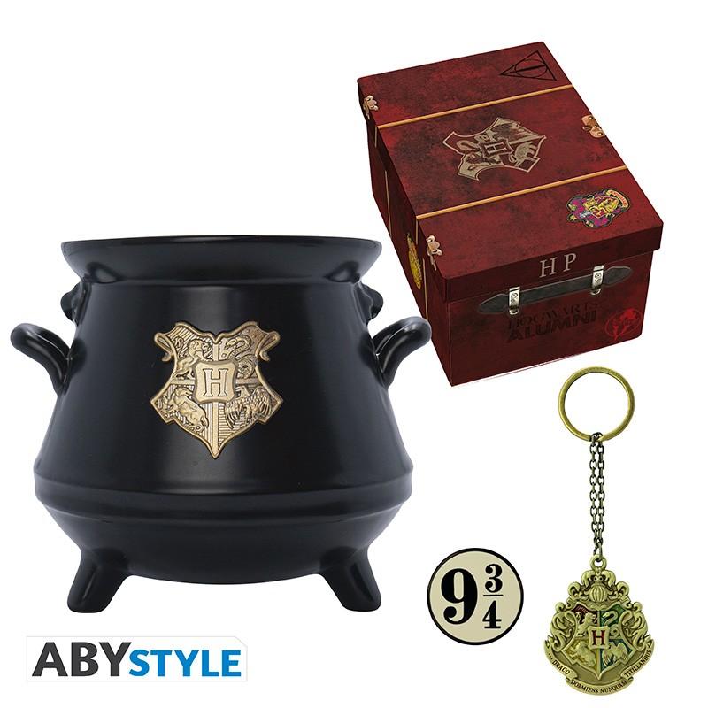 Harry Potter premium gift set: cauldron 3D mug, 3D keychain, pin / Harry Potter zestaw prezentowy premium: kubek 3D kociołek, brelok 3D, przypinka - ABS