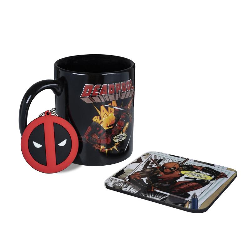 Marvel Deadpool gift set incl:mug, coaster, keychain / zestaw prezentowy Marvel Deadpool: kubek, podkladka, brelok