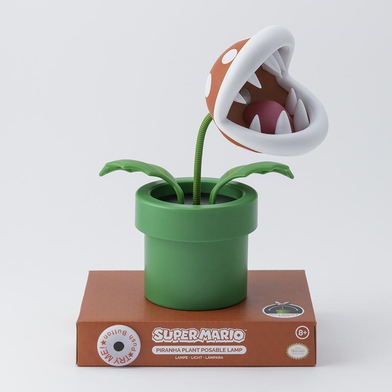 Super Mario Mini Piranha Plant Posable Lamp (with Try Me button, high: 15 cm) / lampka Super Mario roślinka Mini Piranha (z guzikiem Try Me, wysokość: 15 cm)