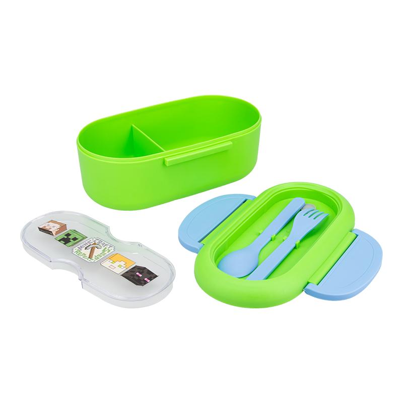 Minecraft Bento Box with cutlery / Minecraft pudełko na lunch plus sztućce