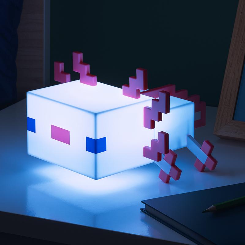 Minecraft Axolotl multicolor light (high: 13 cm) / lampka wielokolorowa Minecraft Axolotl (wysokość: 13 cm)