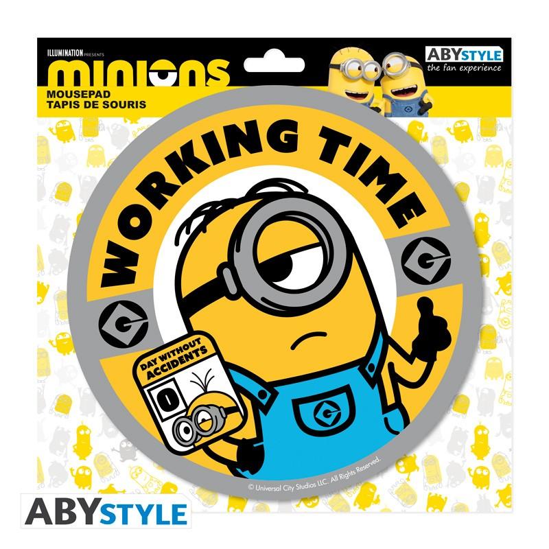 MINIONS flexible mousepad Working Time (diameter: 21,5 cm) / Minionki podkładka pod myszkę Working Time (średnica: 21,5 cm) - ABS