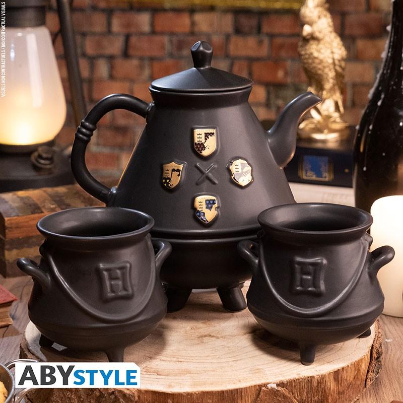 HARRY POTTER - Teapot with Hogwarts cauldrons set / zestaw do herbaty Harry Potter Hogwarts (czajnik plus 2 kubki) - ABS