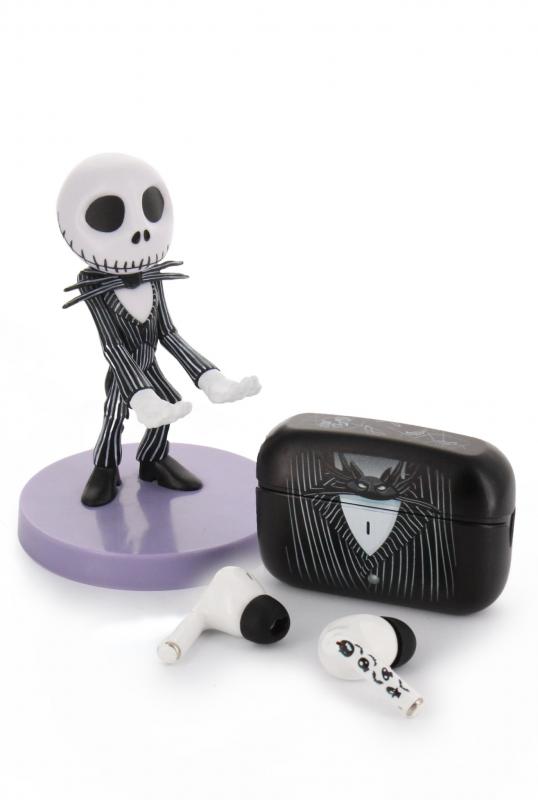 The Nightmare Before Christmas Jack Skellington Buds Pro Wireless Bluetooth Earbuds and Phone Holder / Miasteczko Halloween zestaw: stojak na słuchawki Jack Skellington plus słuchawki bezprzewodowe