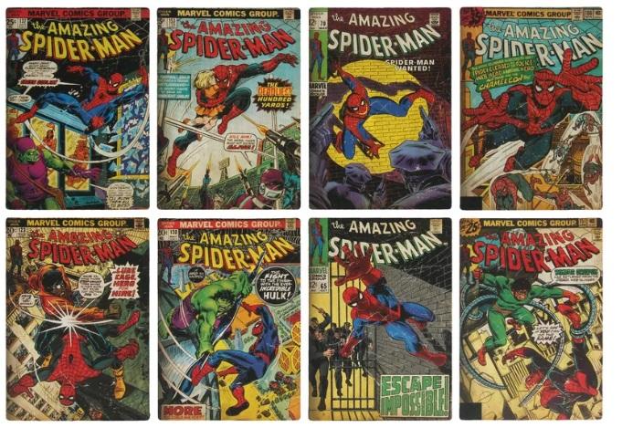 Marvel Spider-man Comic Book Coasters set (8 pcs) / Marvel Spider-man zestaw podkładek komiksowych (8 szt)