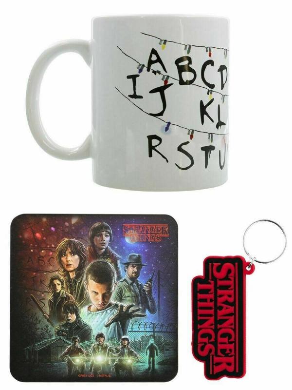 STRANGER THINGS (ICONIC) gift set inlc:mug,coaster,keychain / zestaw prezentowy STRANGER THINGS (ICONIC): kubek,podkladka,brelok