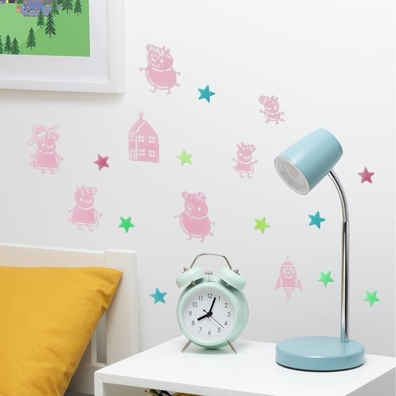 Peppa Pig Glow in the Dark Wall Decal Stars / Świnka Peppa naklejki dekoracyjne (ścienne) świecące w ciemności