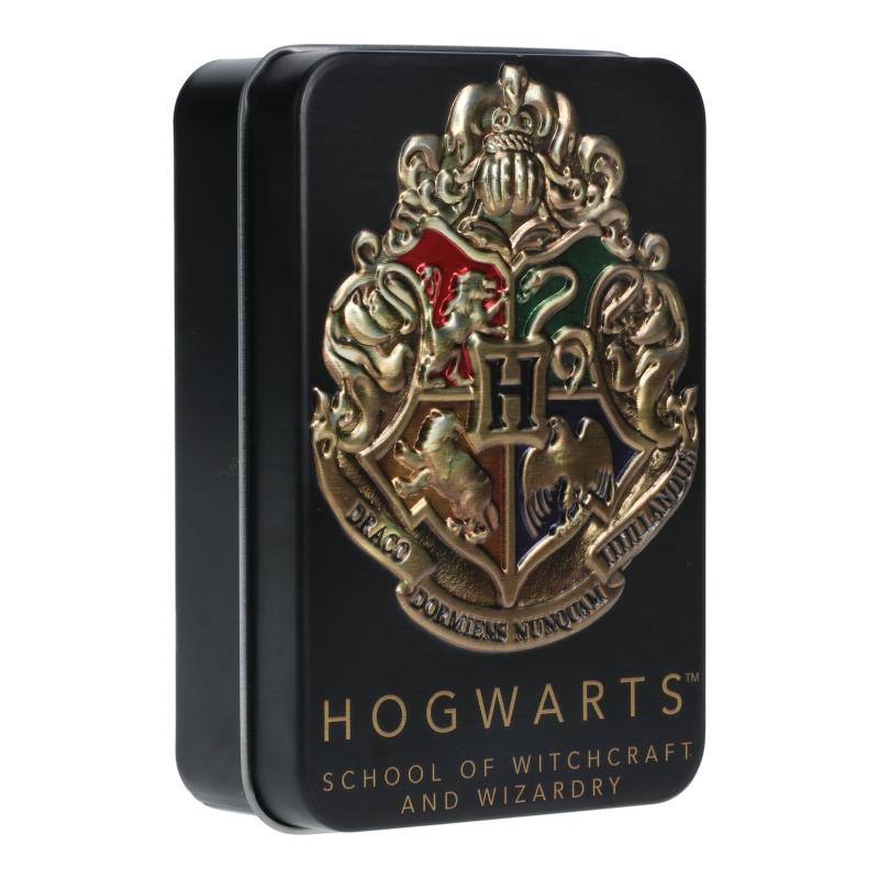 Harry Potter Hogwarts Playing Cards in a Tin Black / Karty do gry Harry Potter w metalowej puszce z logo Hogwartu