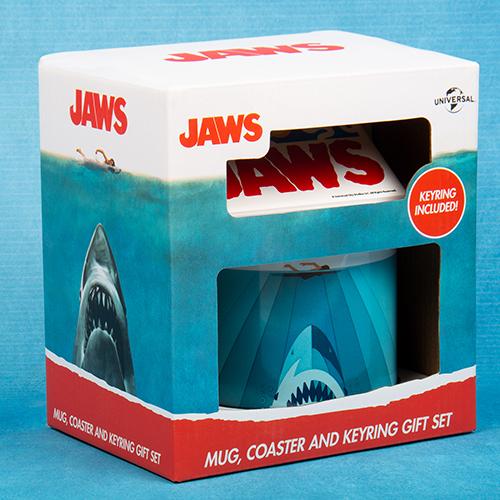 Jaws mug, coaster & keyring gift set / zestaw prezentowy Szczęki: kubek, podkładka, brelok