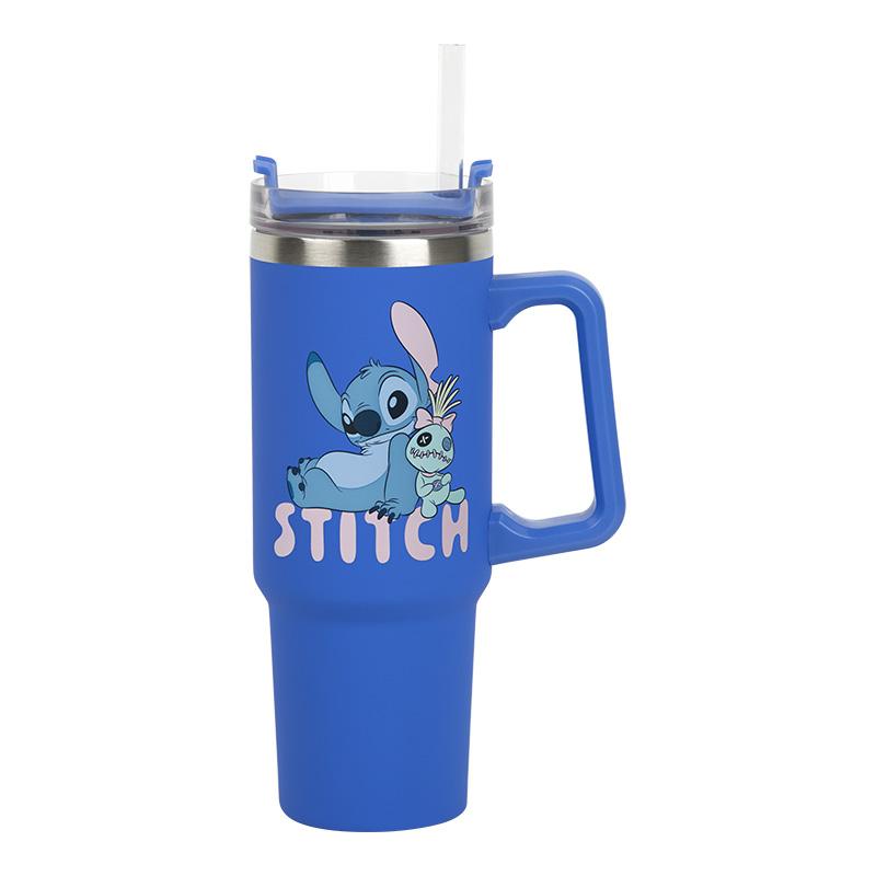 Disney Blue Insulated Cup and Straw (900 ml) Stitch / Disney kubek podróżny ze słomką (900 ml) - Stitch