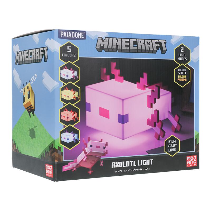 Minecraft Axolotl multicolor light (high: 13 cm) / lampka wielokolorowa Minecraft Axolotl (wysokość: 13 cm)