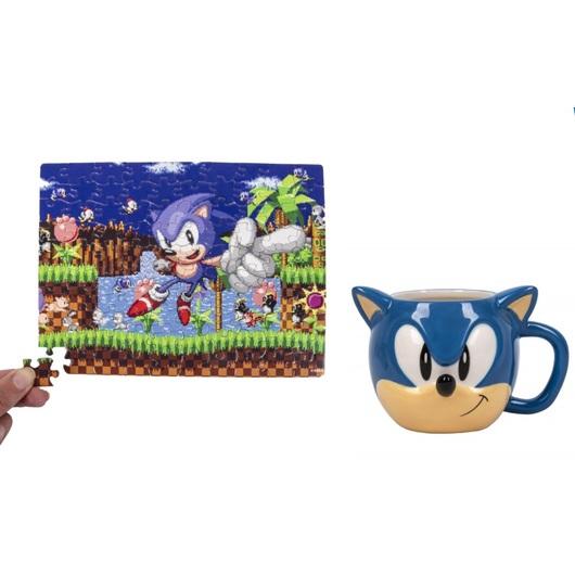 SONIC THE HEDGEHOG 3D MUG & PUZZLE GIFT SET / zestaw prezentowy Sonic the Hedgehog: kubek 3D plus puzzle