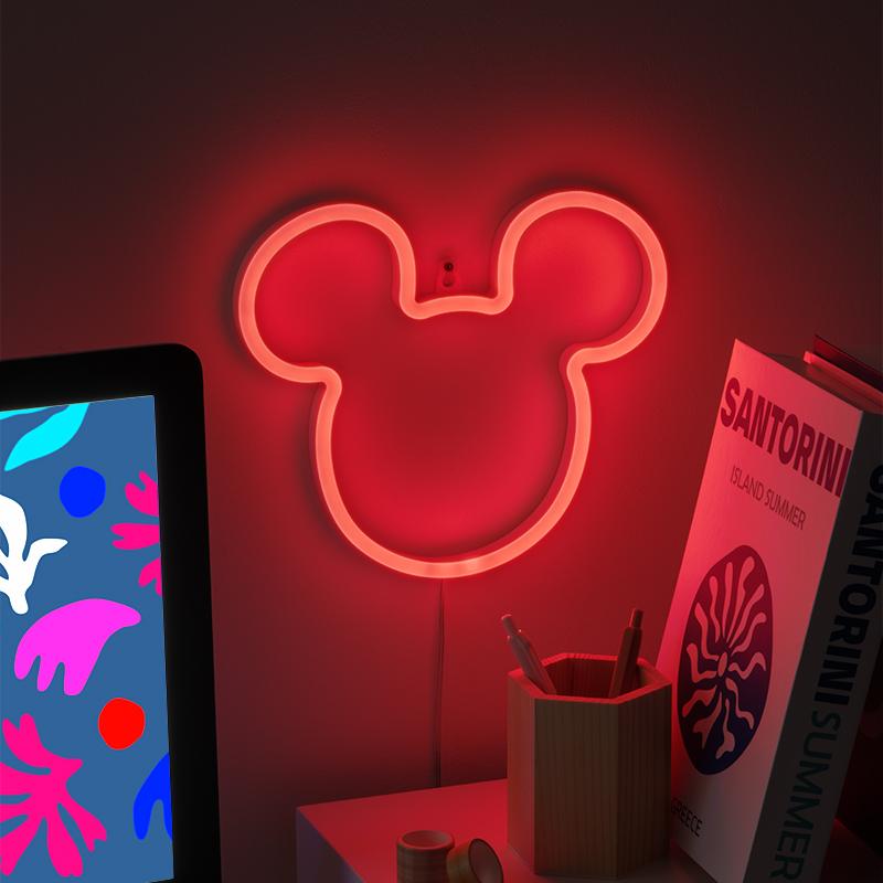 Disney Mickey Wall Mountable LED Neon Light (high: 21,8 cm) / Disney Myszka Miki neonowa lampka ścienna (wysokość: 21,8 cm)