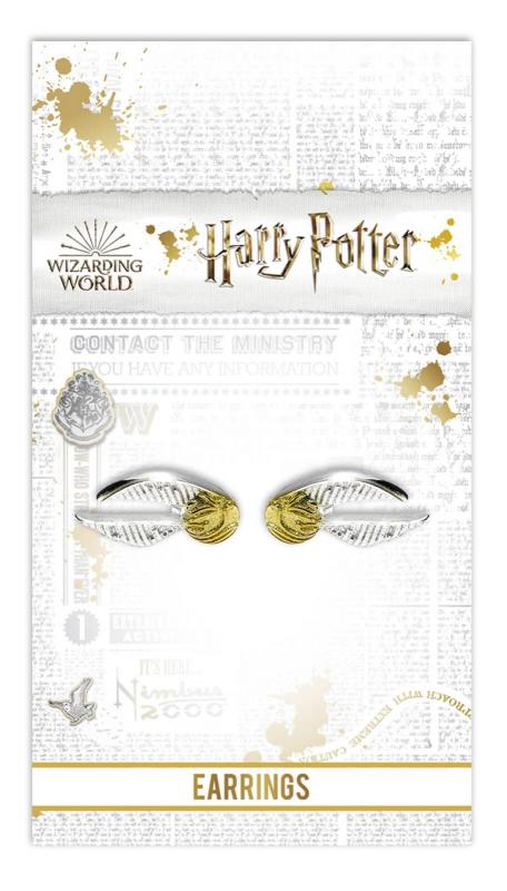 Harry Potter Golden Snitch Stud Earrings / Kolczyki Harry Potter - Złoty znicz (posrebrzane)