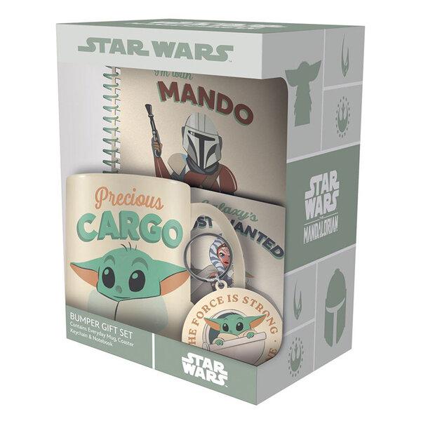 STAR WARS: THE MANDALORIAN (PRECIOUS CARGO) BUMPER GIFT SET (MUG, COASTER, KEYCHAIN & NOTEBOOK) / zestaw prezentowy Gwiezdne Wojny - Mandalorian (Precious Cargo): kubek, podkładka, brelok, notatnik