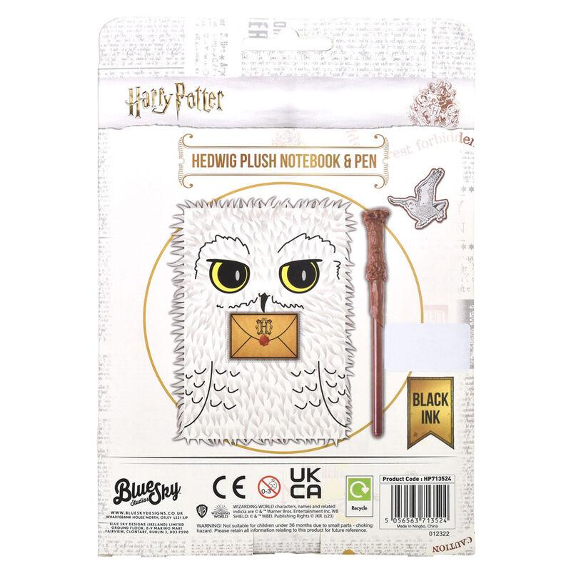 Harry Potter Hedwig Plush Notebook & Pen / zestaw Harry Potter: notatnik pluszowy Hedwiga plus różdżka - długopis