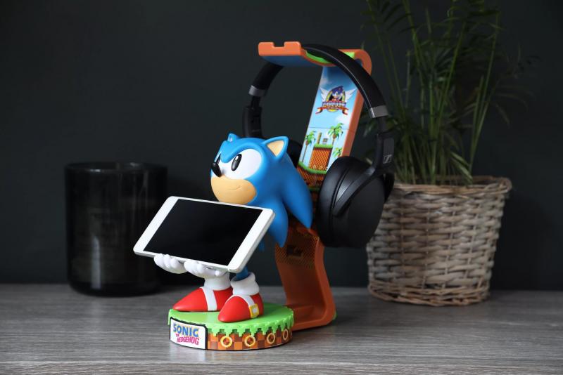 Sonic the hedgehog deluxe edition phone & controller holder plus headphone stand (20 cm) / stojak Sonic the hedgehog edycja Deluxe plus podstawka na słuchawki (20 cm)