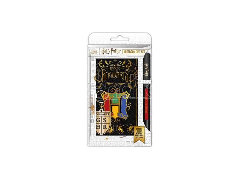 Harry Potter Notebook Gift Set - Colourful Crest: notebook,pen, keychain / Zestaw prezentowy Harry Potter: notatnik, długopis, brelok