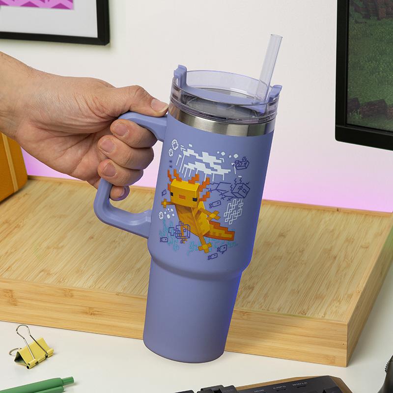 Minecraft insulated cup and straw (900 ml) - purple / Minecraft kubek podróżny ze słomką (900 ml) - fioletowy