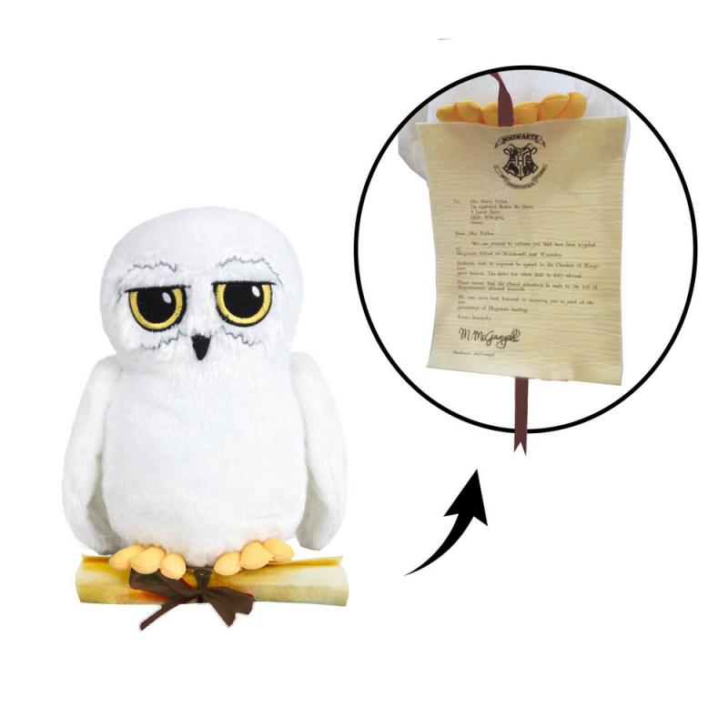 Harry Potter Plush Owl Hedwig with letter from Hogwarts (high: 18 cm) / pluszak Harry Potter - Hedwiga z listem z Hogwartu (wysokość: 18 cm)