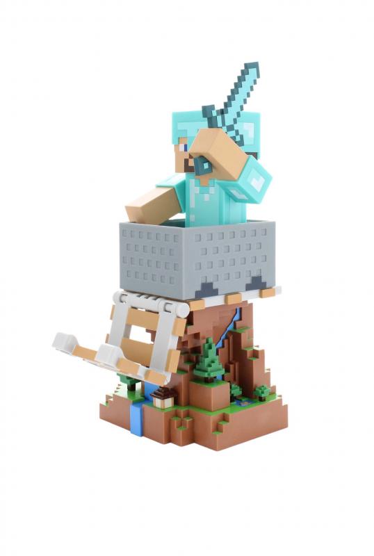 Minecraft - Steve in Diamond Armour phone & controller holder (high: 20 cm) / Minecraft stojak na telefon - kontroler (wysokość: 20 cm) - Steve w diamentowej zbroi