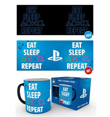 Playstation heat change mug EAT SLEEP PLAY REPEAT / kubek zmieniajacy wyglad Playstation - ABS