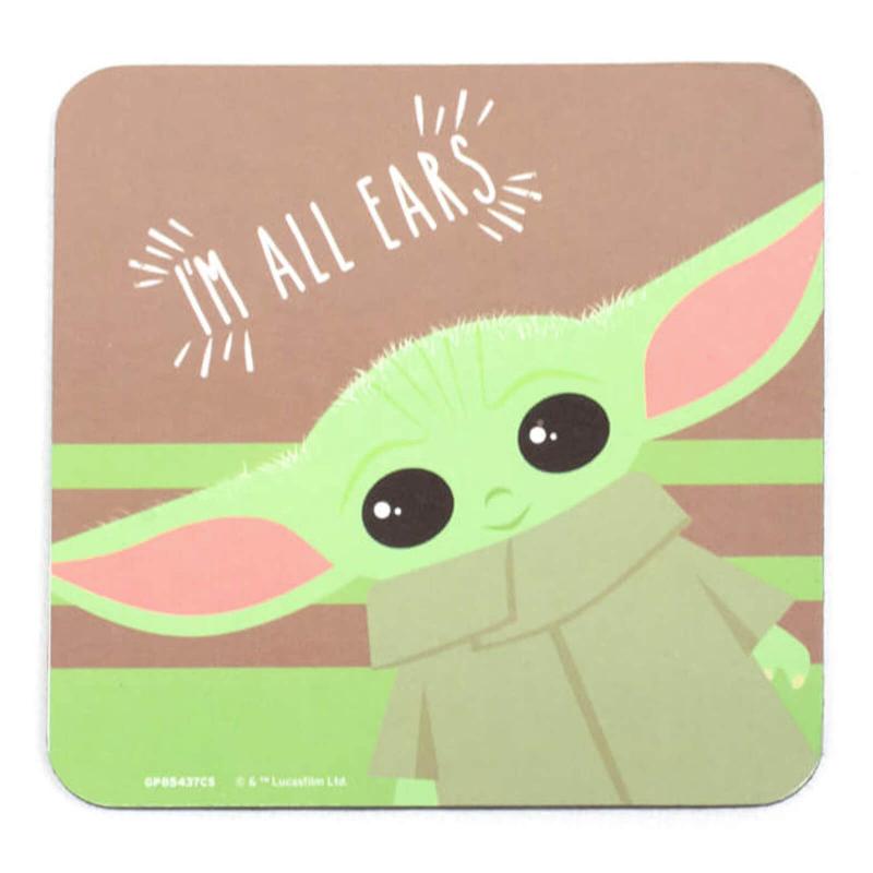 STAR WARS: THE MANDALORIAN (I'M ALL EARS) BUMPER GIFT SET: mug, notebook, coaster, key ring / Gwiezdne Wojny zestaw prezentowy - Mandalorian: kubek, brelok, podkładka, notes A5