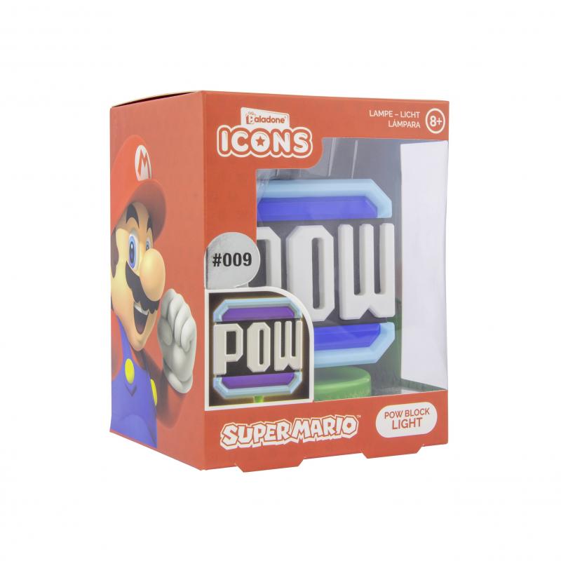 Super Mario Pow Block Icon Light / lampka Super Mario Pow block