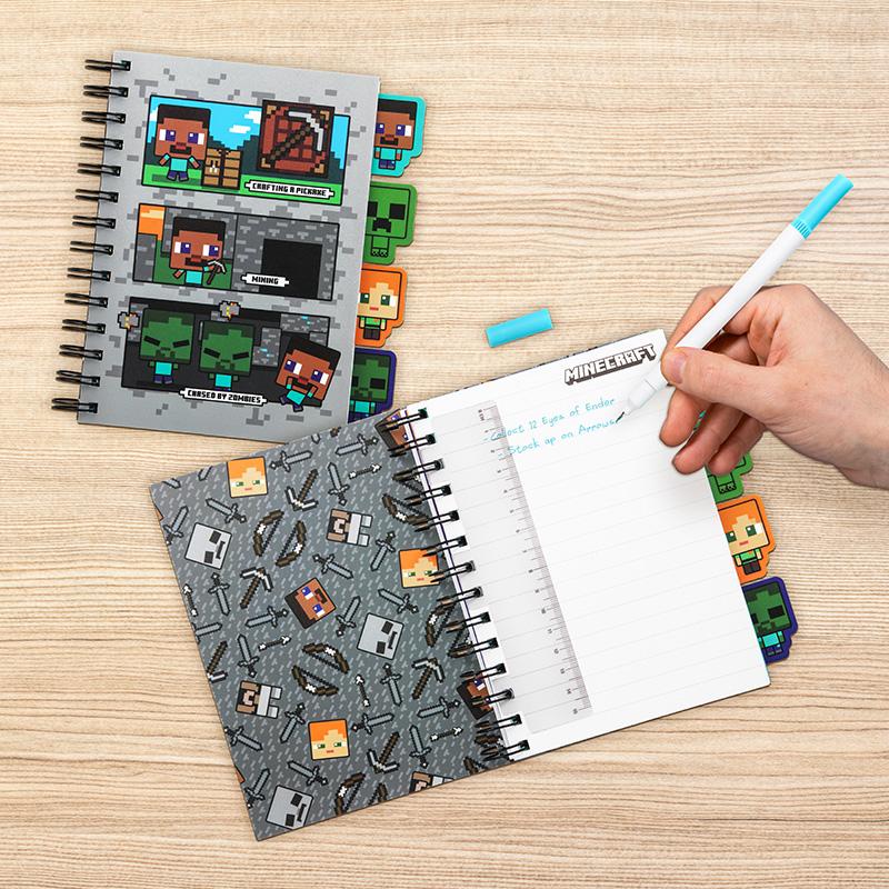 Minecraft Notebook with Dividers / Minecraft notatnik z przekładkami