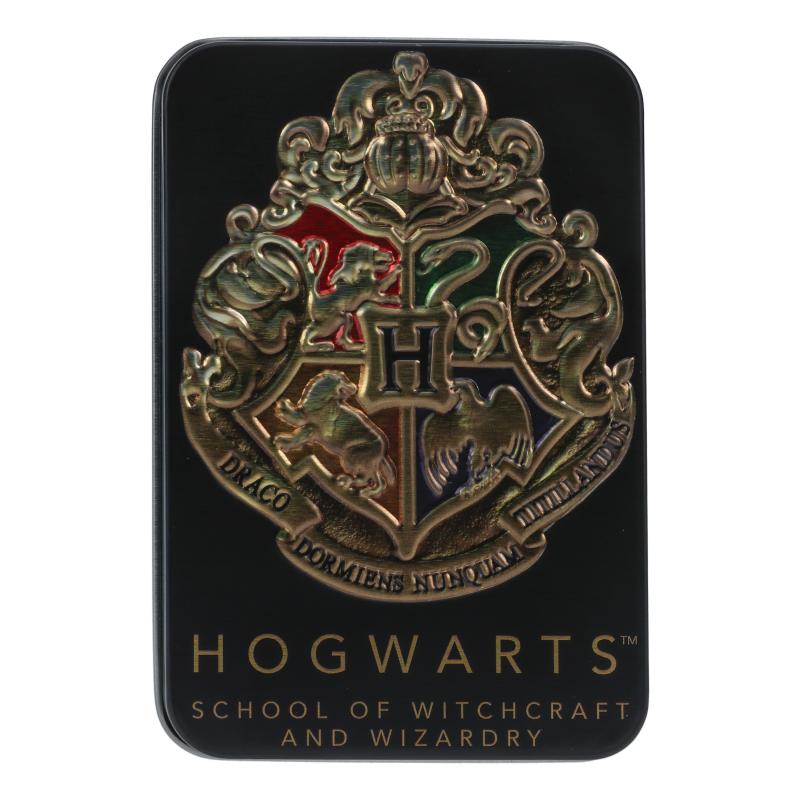Harry Potter Hogwarts Playing Cards in a Tin Black / Karty do gry Harry Potter w metalowej puszce z logo Hogwartu