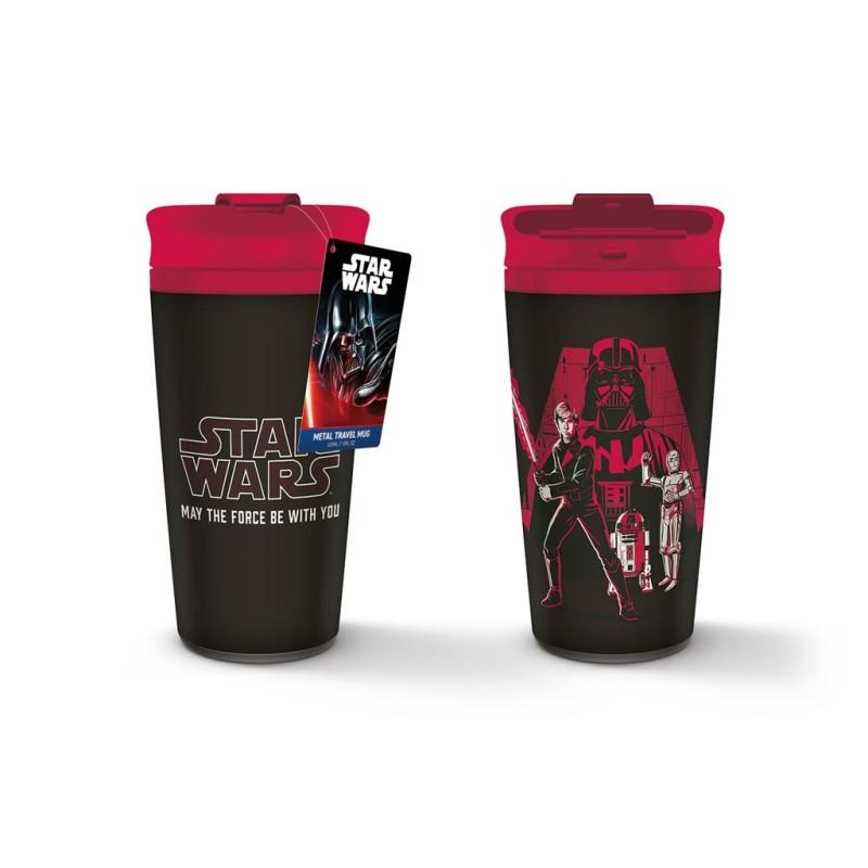 STAR WARS (MAY THE FORCE BE WITH YOU) METAL TRAVEL MUG / kubek termiczny (metalowy) Gwiezdne Wojny - niech moc będzie z Tobą