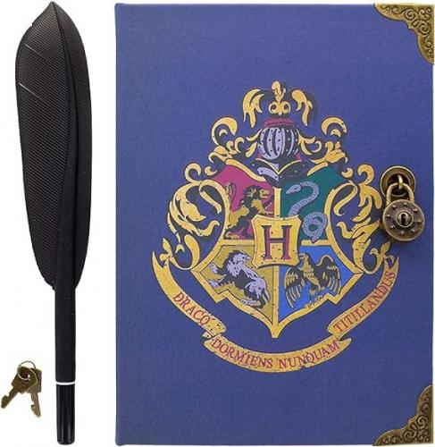 Harry Potter Hogwarts Secret Locked Diary and Quill Pen Set / zestaw Harry Potter zamykany notatnik Hogwarts z gęsim piórem