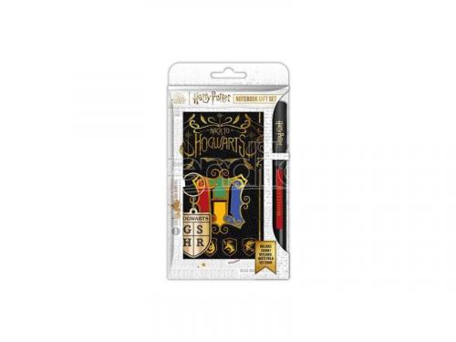 Harry Potter Notebook Gift Set - Colourful Crest: notebook,pen, keychain/ Zestaw prezentowy Harry Potter: notatnik, długopis, brelok