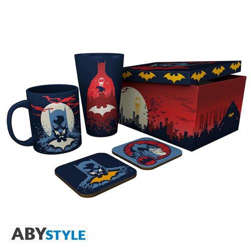 Batman Dc Comics gift set: xxl glass, mug, 2 x coasters / zestaw prezentowey Dc Comics Batman: szklanka XXL, kubek, 2 x podkładka - ABS