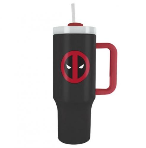 Marvel Deadpool (symbol) travel cup with straw (1180 ml) / Marvel Deadpool (symbol) kubek podróżny ze słomką (1180 ml)