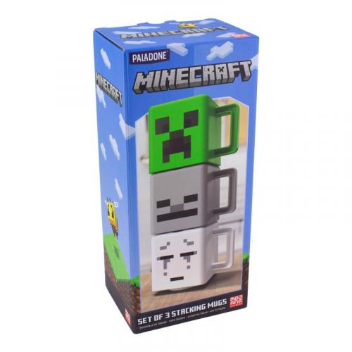 Minecraft Stacking Mugs x3 / zestaw kubków Minecraft (3 szt)